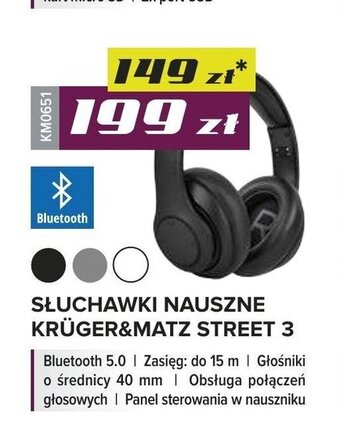 Rebel Electro Słuchawki nauszne Kruger&Matz Street 3 oferta
