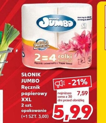 Kaufland SŁONIK JUMBO Ręcznik papierowy XXL 2 szt. oferta