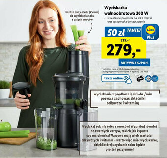 Lidl Wyciskarka wolnoobrotowa 300 W oferta