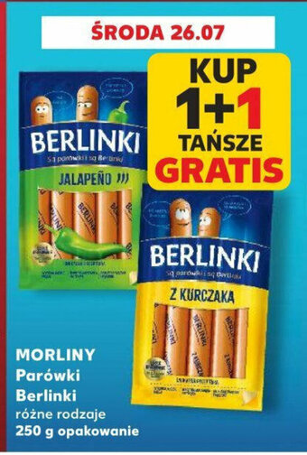 Kaufland MORLINY Parówki Berlinki 250 g KUP 1+1 TAŃSZE GRATIS oferta