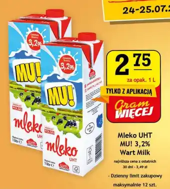 Gram Market Mleko UHT MU! 3,2% Wart Milk 1l oferta