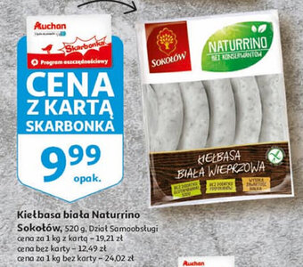 Auchan Kiełbasa biała Naturrino Sokołów 520g oferta
