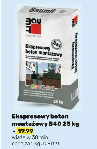 Bricomarche Ekspresowy beton montażowy B40 25 kg oferta