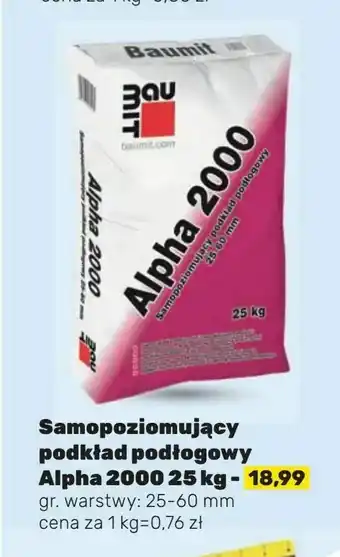 Bricomarche Samopoziomujący podkład podłogowy Alpha 2000 25 kg oferta