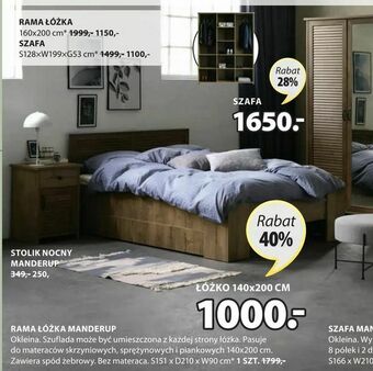 JYSK Rama łóżka manderup oferta