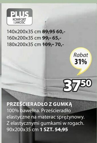 JYSK Prześcieradło z gumką oferta