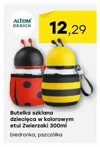 Patio Color Butelka szklana dziecięca w kolorowym etui Zwierzaki 300ml oferta