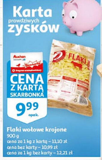 Auchan Flaki wołowe krojone 900g oferta