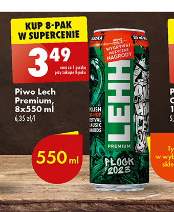 Biedronka Piwo Lech Premium, 8x550 ml oferta