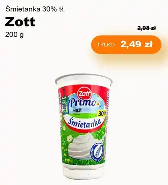 Auchan Śmietanka 30% Primo Zott 200g oferta