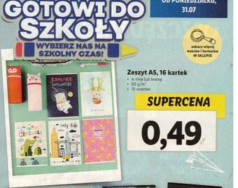 Lidl Zeszyt A5, 16 kartek oferta