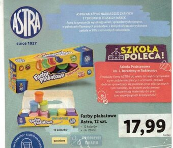 Lidl Farby Plakatowe Astra, 12 szt. oferta