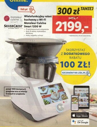 Lidl Wielofunkcyjny robot kuchenny z Wi-Fi Monsieur Cuisine Smart 1200 W oferta