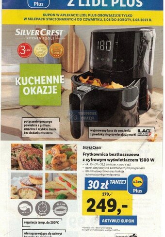 Lidl Frytkownica beztłuszczowa z cyfrowym wyświetlaczem 1500 W oferta