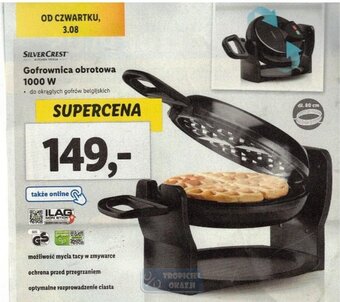 Lidl Gofrownica obrotowa 1000 W oferta