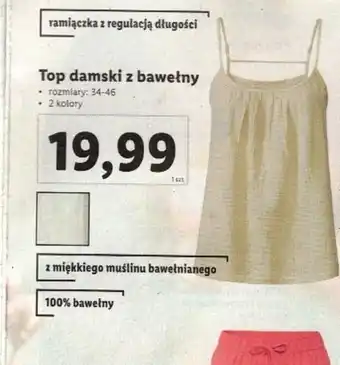 Lidl Top damski z bawełny oferta