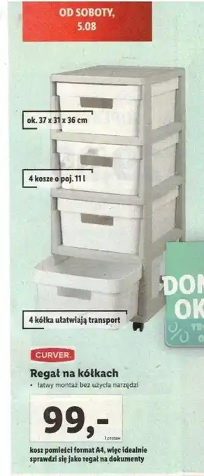 Lidl Regał na kółkach oferta