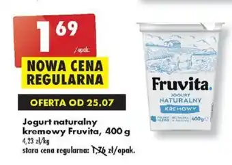 Biedronka Jogurt naturalny kremowy Fruvita, 400 g oferta