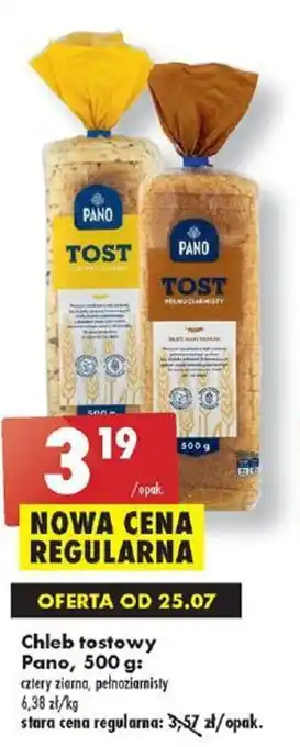 Biedronka Chleb tostowy Pano, 500 g: oferta