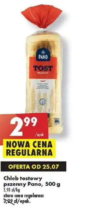 Biedronka Chleb tostowy pszenny Pano, 500 g oferta