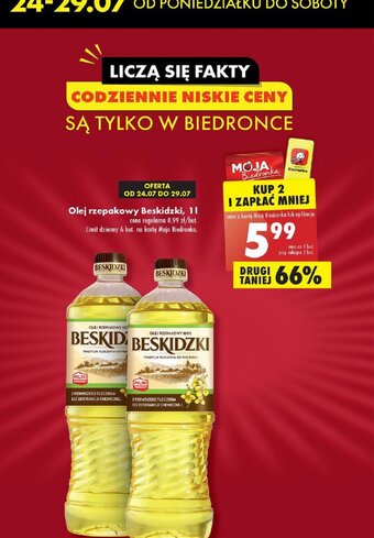 Biedronka Olej rzepakowy Beskidzki, 1 l oferta