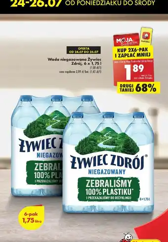 Biedronka Woda niegazowana Żywiec Zdrój, 6 x 1,75 l oferta
