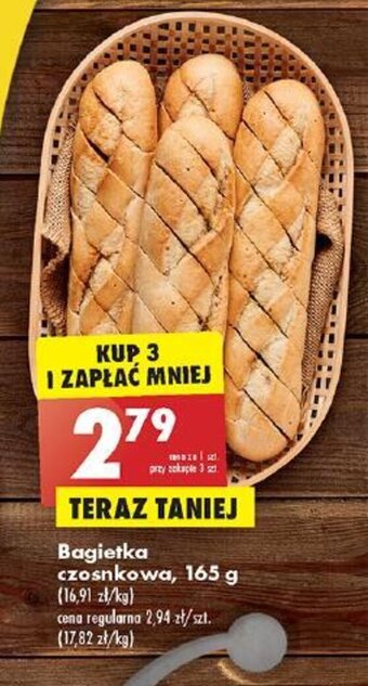 Biedronka Bagietka czosnkowa, 165 g oferta
