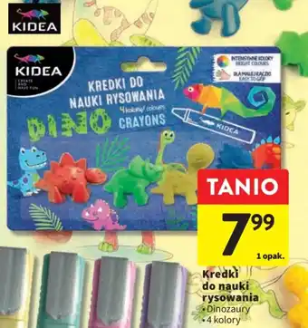 Intermarche Kredki do nauki rysowania Dinozaury 14 kolory KIDEA oferta