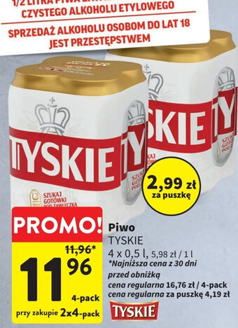Intermarche Piwo TYSKIE 4x0,5l oferta
