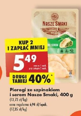 Biedronka Pierogi ze szpinakiem i serem Nasze Smaki, 400 g oferta