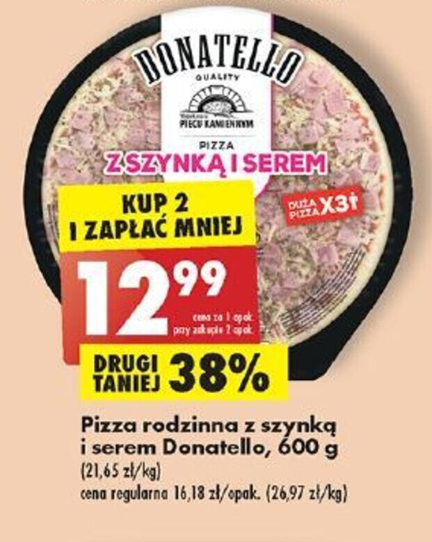 Pizza z szynką i serem - Donatello - 600 g