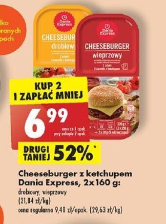 Biedronka Cheeseburger z ketchupem Dania Express, 2x 160 g oferta