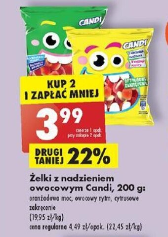 Biedronka Żelki z nadzieniem owocowym Candi, 200 g oferta