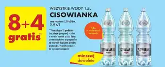 Biedronka WSZYSTKIE WODY 1,5L CISOWIANKA 8+4 gratis oferta