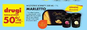 Biedronka WSZYSTKIE SORBETY 500 ML - 1 L MARLETTO drugi tańszy produkt 50% taniej oferta