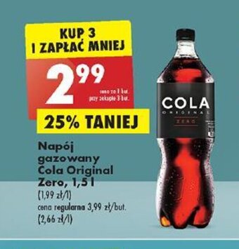 Biedronka Napój gazowany Cola Original Zero, 1,5 l oferta
