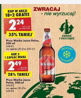 Biedronka Piwo Warka Jasne Pełne, 500 ml oferta