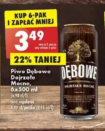 Biedronka Piwo Dębowe Dojrzałe Mocne, 6x500 ml oferta