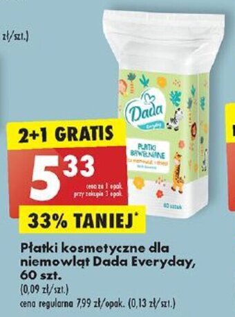 Biedronka Płatki kosmetyczne dla niemowląt Dada Everyday, 60 szt. oferta