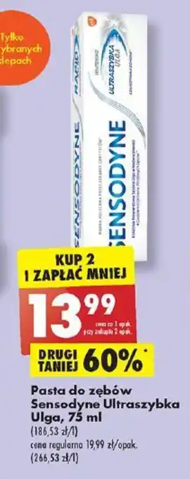 Biedronka Pasta do zębów Sensodyne Ultraszybka Ulga, 75 ml oferta