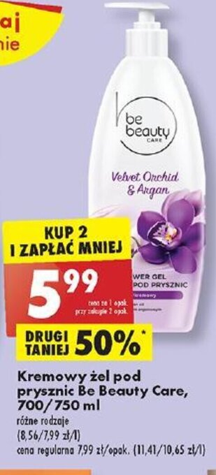 Biedronka Kremowy żel pod prysznic Be Beauty Care, 700/750 ml oferta