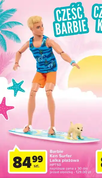 Mattel Barbie Ken Surfer Lalka plażowa HPT50 oferta