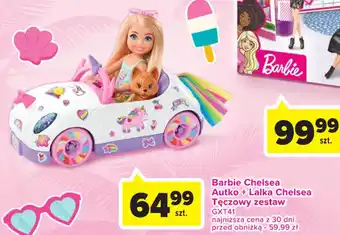 Barbie Chelsea Autko + Lalka Chelsea Tęczowy zestaw GXT41
