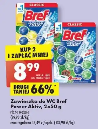 Biedronka WC Bref Zawieszka do Power Aktiv 2x50 g oferta