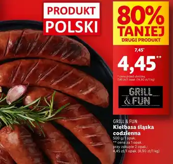 Lidl GRILL & FUN Kiełbasa śląska codzienna 500 g oferta