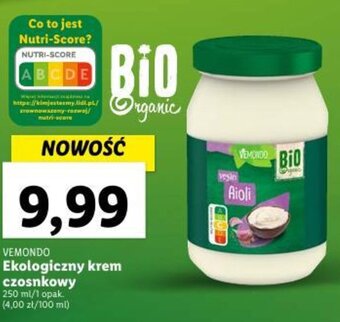Lidl VEMONDO Ekologiczny krem czosnkowy 250 ml oferta