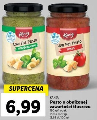 Lidl KANIA Pesto o obniżonej zawartości tłuszczu 190 g oferta