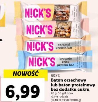Lidl NICK'S Baton bez dodatku cukru 40 g oferta