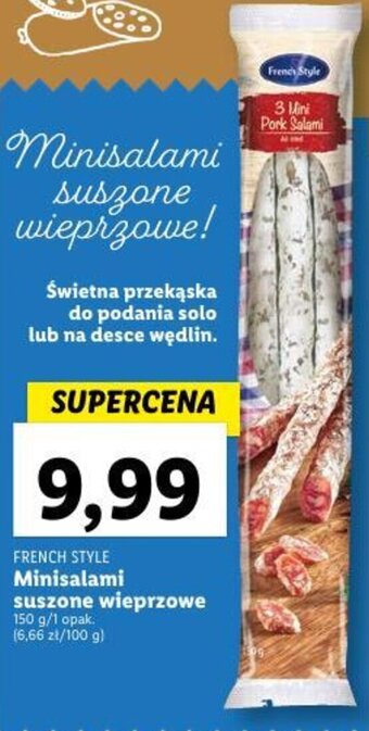 Lidl FRENCH STYLE Minisalami suszone wieprzowe 150 g oferta