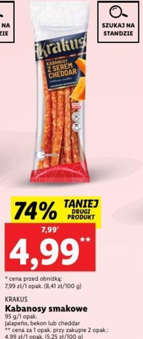 Lidl Krakus Kabanosy smakowe 95 g oferta
